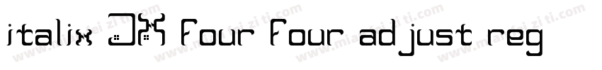 italix JX four four adjust regular字体转换